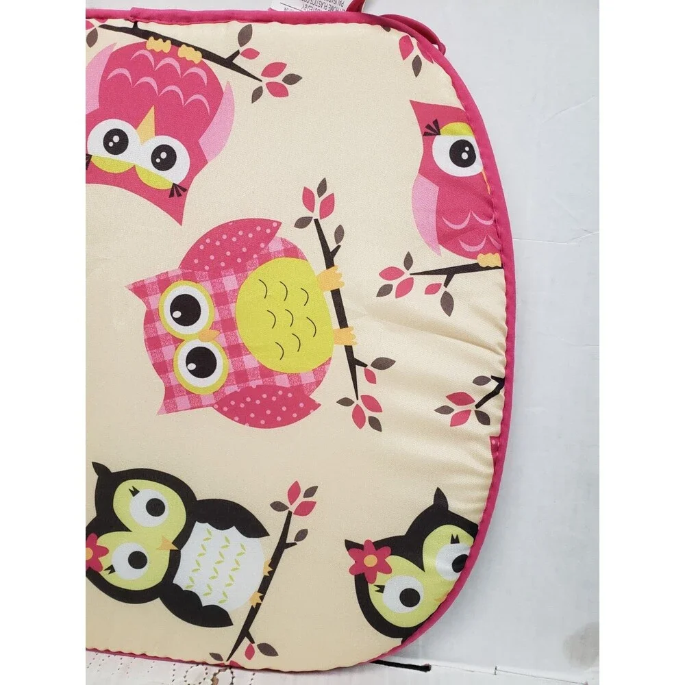 Set of 2 CHAIR PADS CUSHIONS with pink ties, 15x15